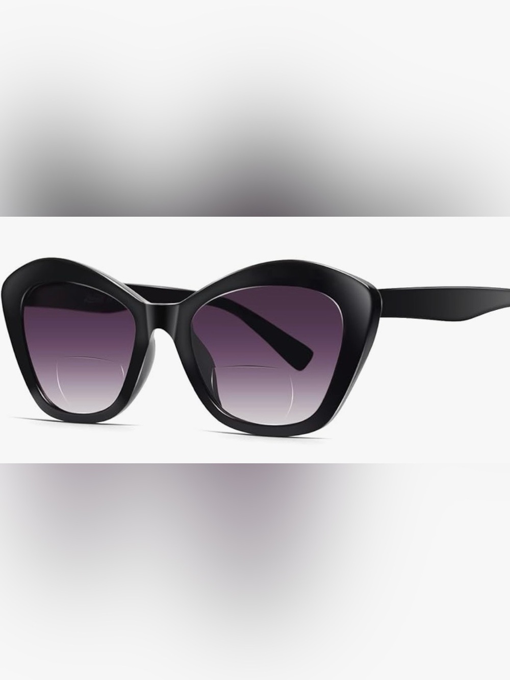 Women's Black Frame Sunglasses with Bifocal +2.25 Lenses - Elegant Cat Eye NWT